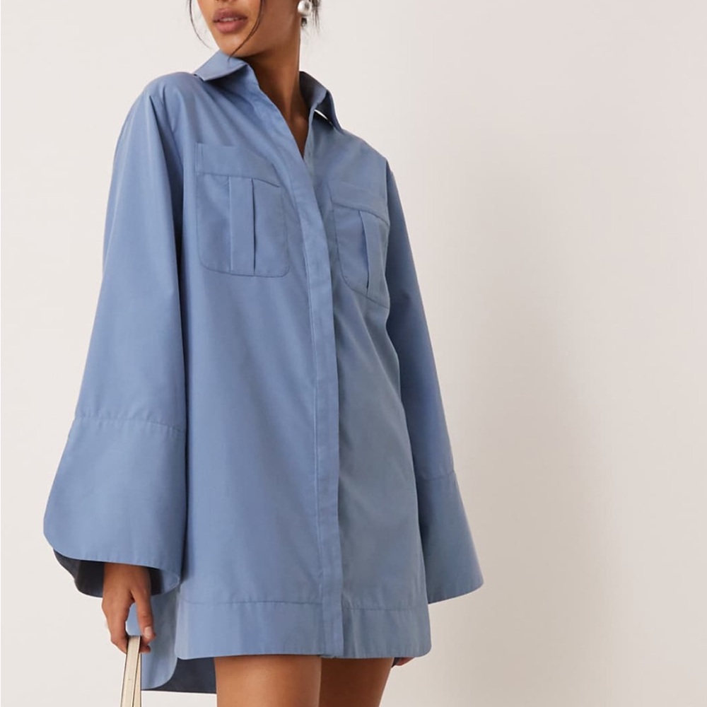 ASOS Design blue shirt dress